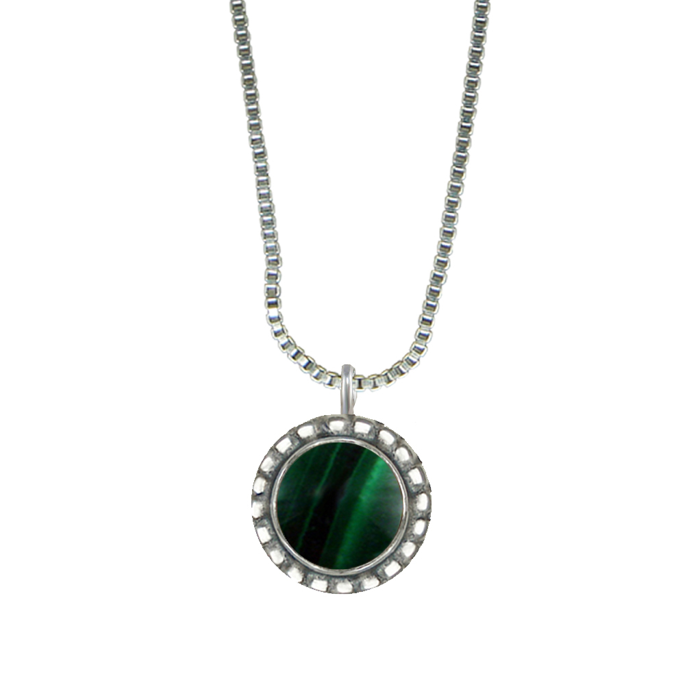 Sterling Silver Little Malachite Pendant Necklace